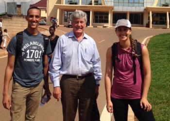 Dr. Tom Daniel with CGH Scholar, Nebil Nuradin and CGH Global Resident Scholar, Adriana Ramirez in Rwanda